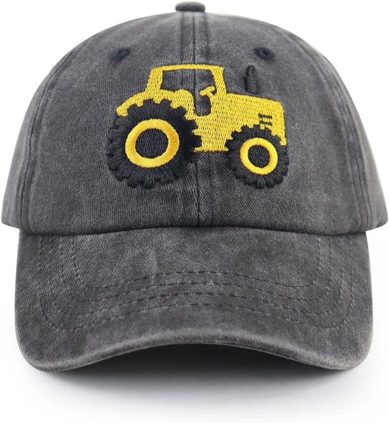 Vxchkerm Construction Site Vehicles Hats, Adjustable Vintage Embroidered Baseball Cap - Image 1